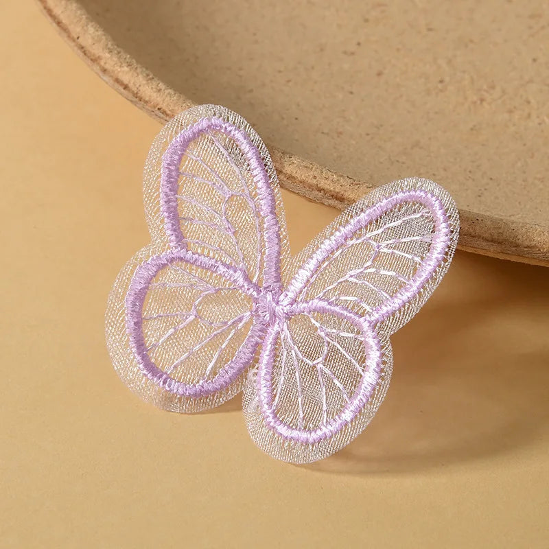 Bestickte Schmetterlings-Applikationen ColorWing | 20 Stück | 4,5 x 4 cm | Bunte Netzoptik | Zum Aufnähen