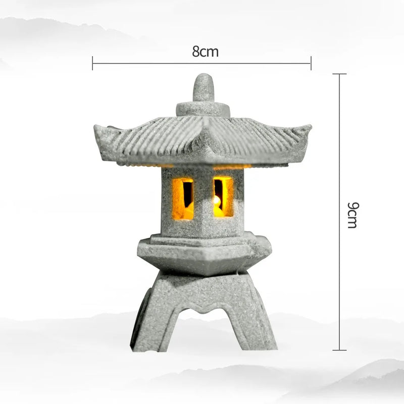 Mini-Pagode ZenStone | Sandstein-Dekoration | Für Garten, Bonsai & Zen-Oasen | Handgearbeitet