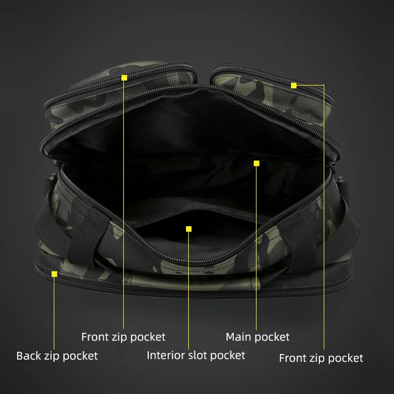 TrailCore ActiveBag Taktische Outdoor-Umhängetasche | Molle Schultertasche für Herren | Robuste Nylon-Crossbody Bag für Wandern, Camping & Angeln