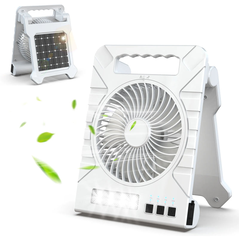 Solar Camping Ventilator | Faltbares Solarpanel | Powerbank & LED-Licht | Ultra-Leichtgewicht  Markenname: VenturioX