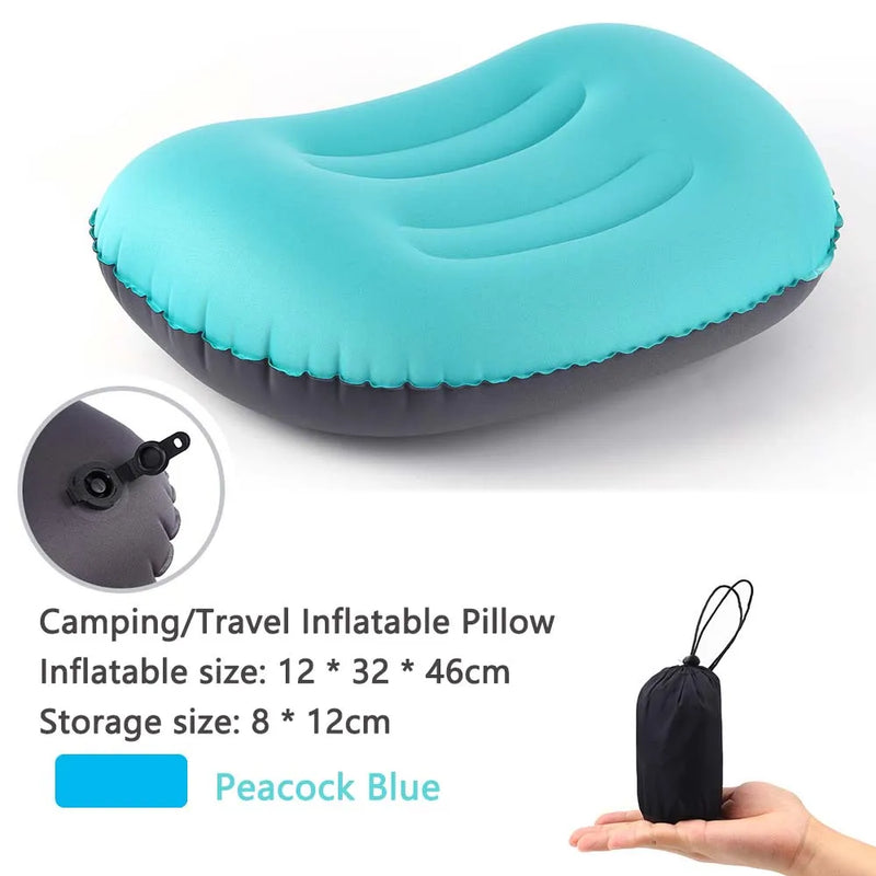 AirNest Aufblasbares Outdoor-Kissen | Komprimierbar & Faltbar | Nackenstütze für Camping, Wandern & Reisen