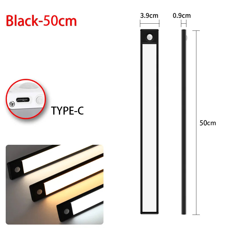 LED Schranklicht LumoSense | Bewegungsmelder & USB-C | 3 Lichtfarben | 20–60 cm