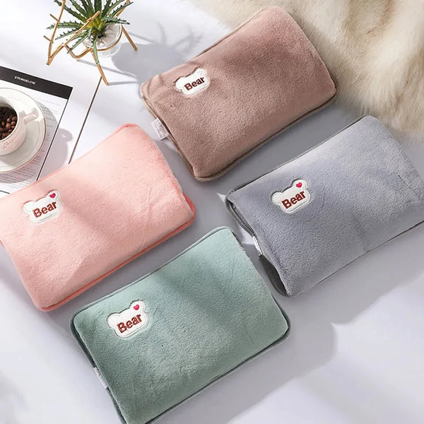 Elektrische Wärmflasche HeatHug | Wiederaufladbare Hand- & Körperwärmer | Flauschiges Hasenfell-Material | Sicher & Explosionsgeschützt