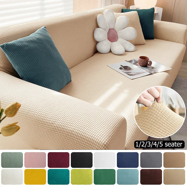Sofalino Stretch | Elastischer Sofaüberwurf | Jacquard Design | Für 1–4 Sitzer & L-Form