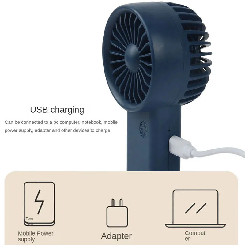 Brisola Mini Handventilator mit USB-Aufladung | 3 Geschwindigkeitsstufen & LED-Anzeige | Tragbarer Akku-Lüfter für Büro, Reise & Sport
