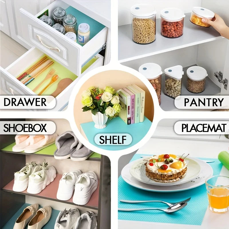 FridgeGuard 4er-Set Kühlschrankmatten | EVA-Material | Waschbar, Schimmelresistent & Anti-Öl | Für Kühlschrank, Schubladen & Regale