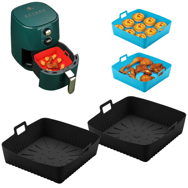 AirChef Liner | Silikon Airfryer Einsatz mit Griffen | Wiederverwendbar & Antihaft | Hitzebeständig bis 230 °C