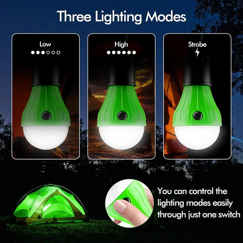 LumoHook Zeltlampe mit Karabiner | 3 Lichtmodi | Tragbare LED Campinglampe | Batteriebetrieben