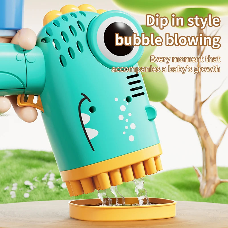 Dinosaurier Seifenblasenpistole DinoBubble 40X Pro | 40 Düsen | Vollautomatische Hand-Bubble-Maschine | Ohne Akku & Seifenwasser