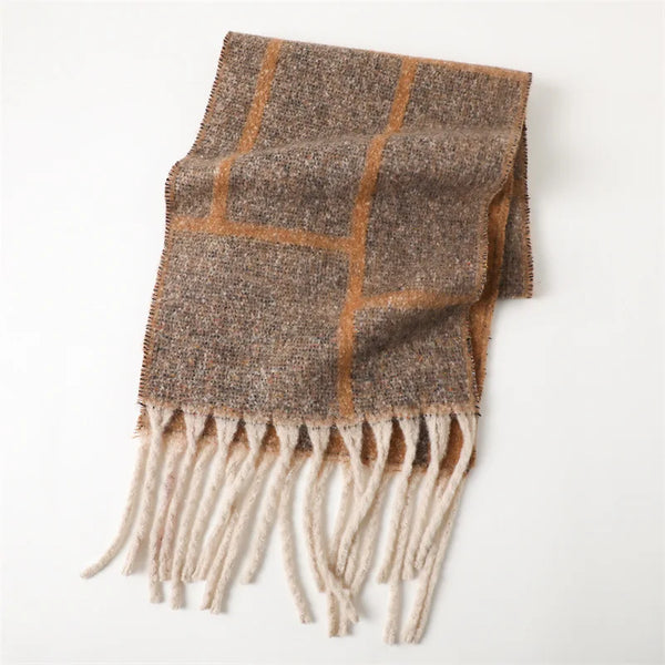 CashmiraLux | Damen Winter-Schal & Stola | Kaschmir-Pashmina-Mix | 220×42 cm | Mit Fransen