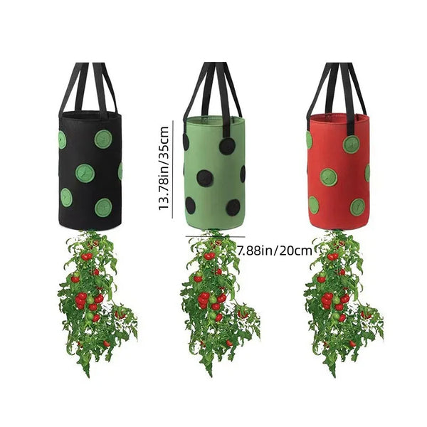 Vertiflor Hängender Pflanzsack mit 13 Taschen | Mehrzweck-Pflanztasche für Tomaten & Erdbeeren | Atmungsaktiv & Wiederverwendbar