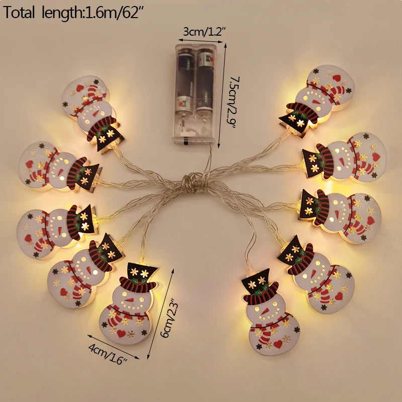 LED Weihnachtslichter FrostGlow | Acryl Schneemann & Tannenbaum | 10er Lichterkette | Festliche Deko für Weihnachten & Neujahr 2025