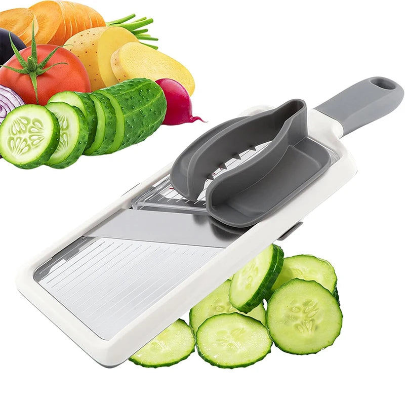 SliceFlexx Multifunktionaler Mandoline-Hobel mit Edelstahlklinge | Verstellbar & Handgeführt | Für Gemüse, Obst & Käse | Kompakt & Scharf