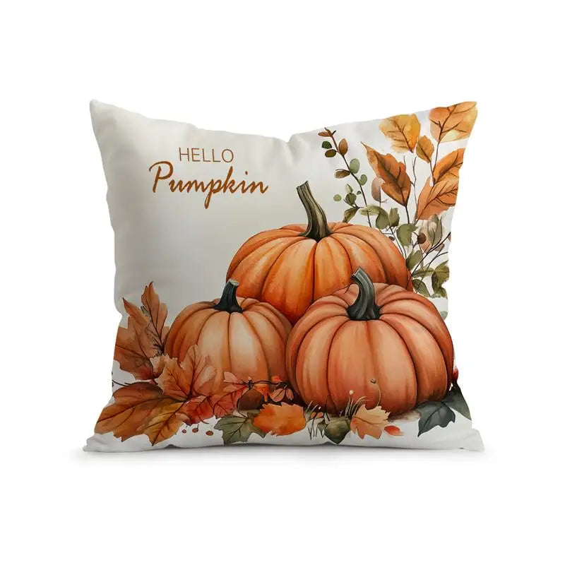 Kissenhülle CosyGratitude | Herbstliches Dankbarkeits-Motiv | Peach Skin Velvet | 45×45 cm