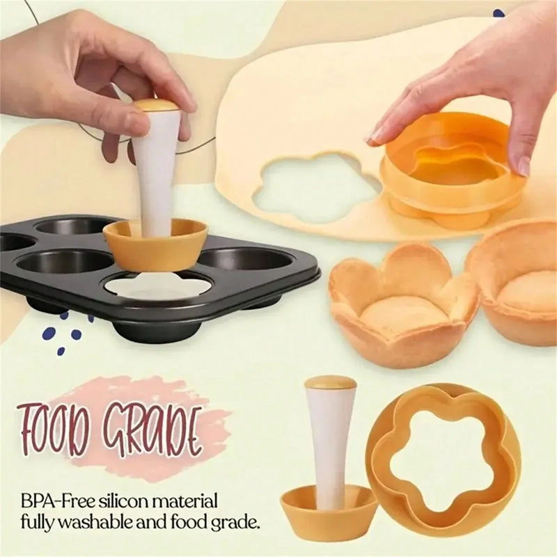 Teigformer-Set BakoPress | Ausstecher & Tamper für Törtchen & Cupcakes | BPA-frei | Perfekt für Tartes, Muffins & Kekse