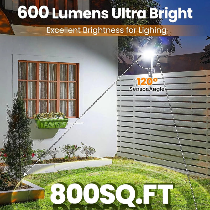 LYNOS Solar-Wandleuchte | 92 LEDs | Bewegungsmelder & 3 Modi | IP65 Wasserdicht