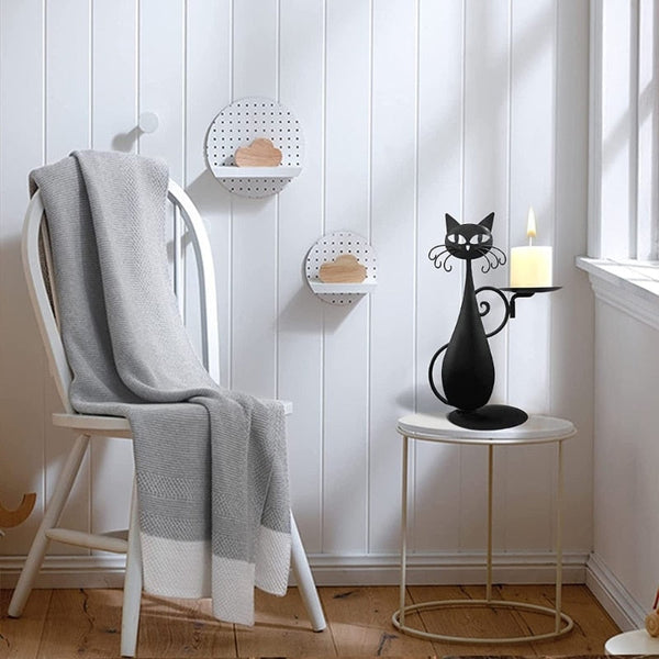 Kerzenhalter NoctiCat | Vintage Katzen-Design | Eisen Schwarz | Schützend & Stilvoll