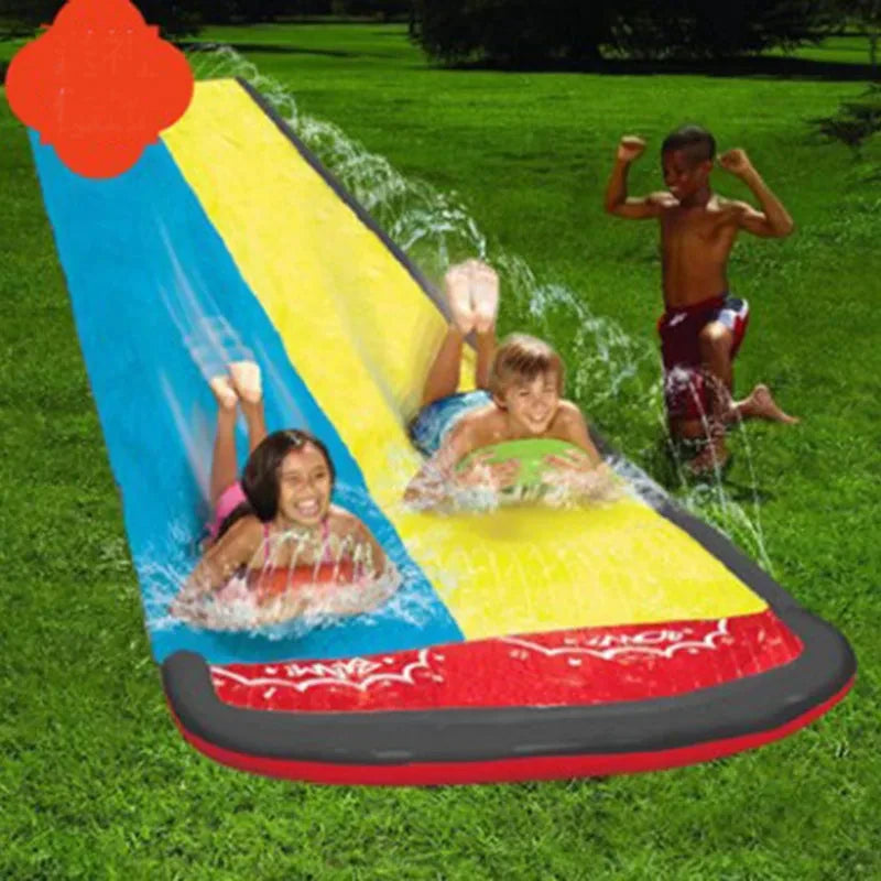 AquaRush Wasserrutsche | Aufblasbare Wasserrutschbahn mit Sprinklerfunktion | Für Garten & Outdoor | Sommer-Spielspaß für Kinder