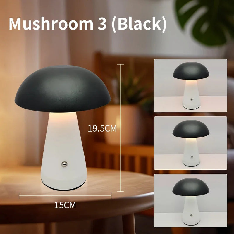 LumiShroom | LED Pilz Tischlampe | Wiederaufladbar & Dimmbar | Kabellose Design-Leuchte für Schlafzimmer, Wohnzimmer & Bar