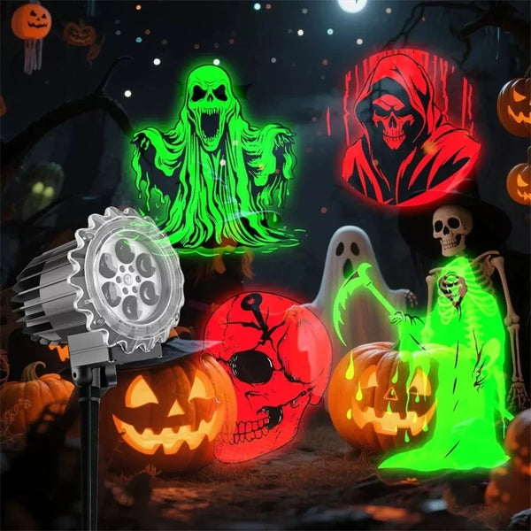 SpookBeam Halloween LED-Projektor | Dynamische Geisterprojektion | Wasserdicht | Außenbereich