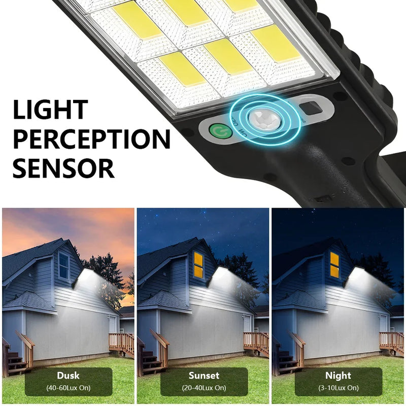 Solivon MotionBright Solar Wandleuchte mit Bewegungsmelder | IP65 Wasserdicht | Mit Fernbedienung & 3 Lichtmodi | Für Garten, Wand & Einfahrt