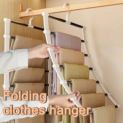 SteelSpace Hosenbügel Edelstahl | 5/7 Ebenen | Faltbar & Platzsparend | Kleiderschrank-Organizer