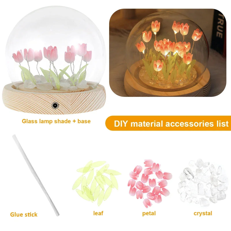 DIY Tulpen Nachtlicht | Handgemacht | LED Deko-Lampe | Geschenkidee für Mädchen & Familie