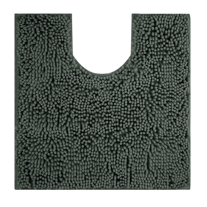 Aqualume | Toilettenvorleger U-Form | Super Saugfähige Chenille-Badematte | Rutschfest & Waschmaschinengeeignet | Weich & Komfortabel