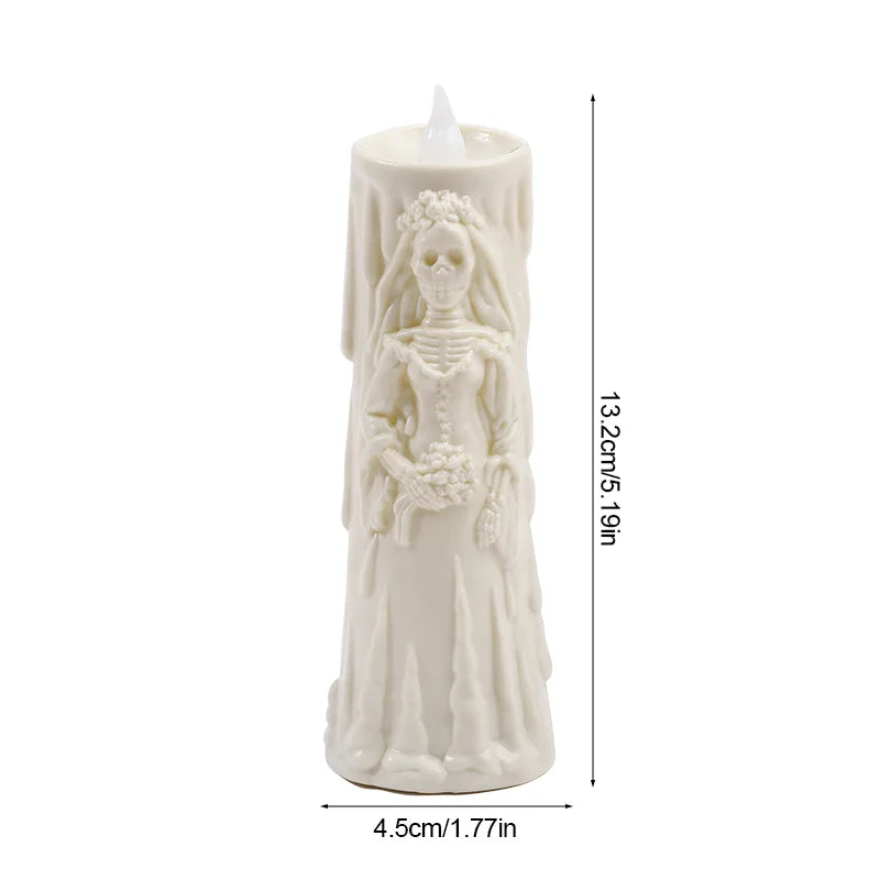 Skelett-Lampe HallowGlow | LED Horror-Kerze | Braut & Bräutigam Figur | Halloween Deko
