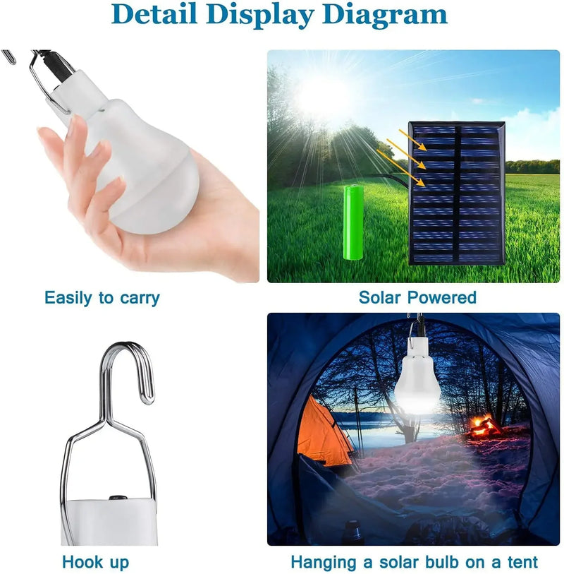 Solar-LED-Lampe LumiCamp Pro | Aufladbar via USB & Solar | Wasserdicht IP55 | Tragbare Notlichtlösung mit Dimmfunktion