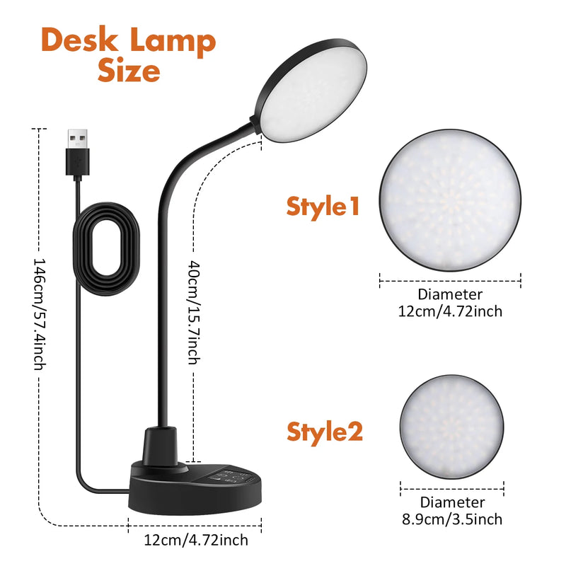 LED-Schreibtischlampe Lixora Flex | Augenschonend & Dimmbar | 3 Lichtfarben & 5 Helligkeiten | USB-Anschluss & Flex-Arm