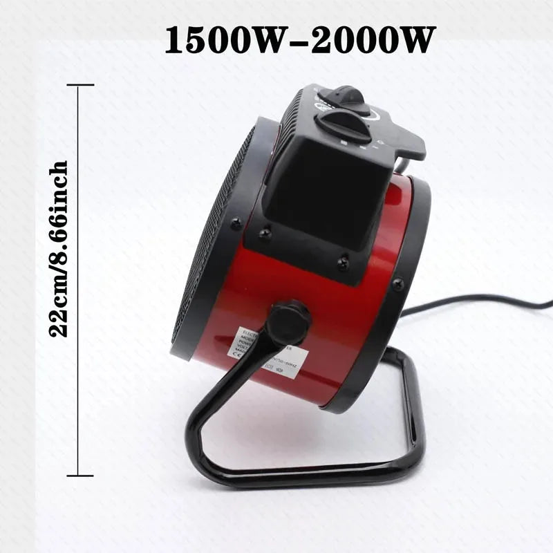 Thermoventis | Industrieller Elektroheizer 220V | 3 Heizstufen | PTC-Keramik | Überhitzungsschutz & Thermostat | Tragbarer Heizlüfter 1500–3500W