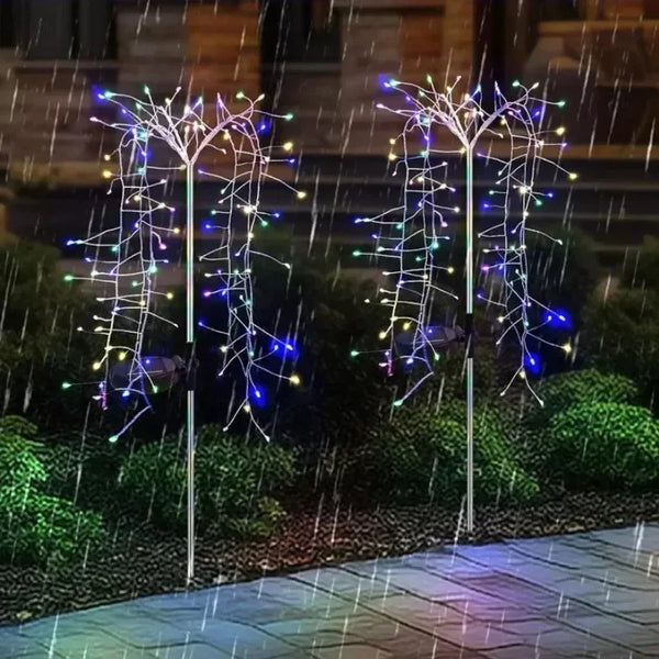 Solarique Solar Lichterkette Außen | 100 LEDs Kupferdraht | 3 Leuchtmodi | IP65 Wasserdicht | Warmweiß & Bunt | Garten & Terrasse