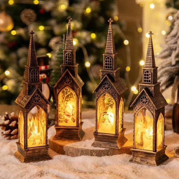 Lumora Festive | LED Weihnachtslaterne | Santa & Schneemann | Warmes Stimmungslicht | Tischdeko