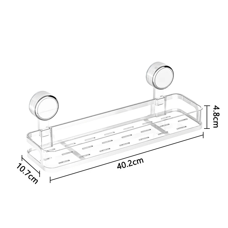 Wandregal mit Saugnapf | Ohne Bohren | Ablage für Bad & Küche | Multifunktional