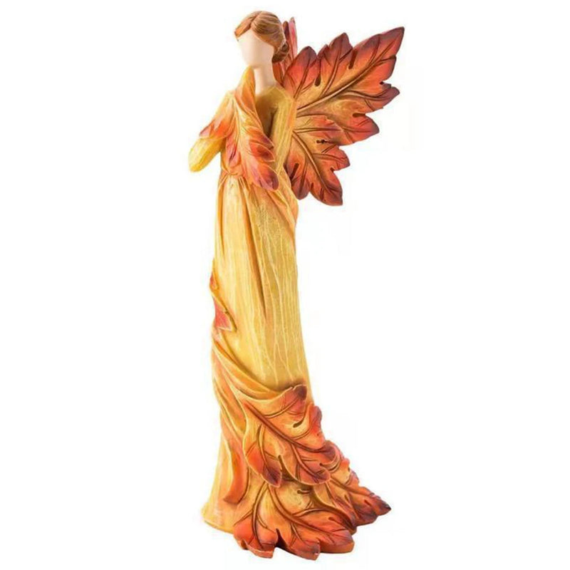AUTUMNIA Ahornblatt-Engel | Resin Figur | Herbstliche Engelsdeko | 10–15 cm | Für Haus & Garten