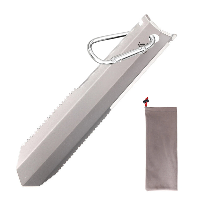 Tivaro EdgeLite Titan-Handschaufel mit Wellenschliff & Clip | Ultraleicht & rostfrei | Für Camping, Garten & Outdoor