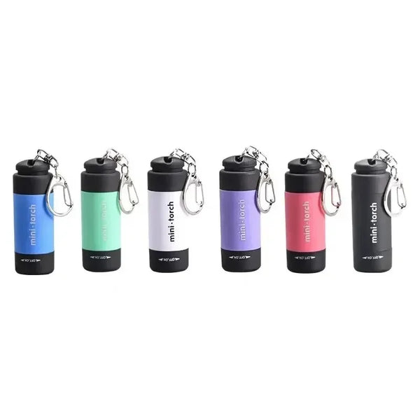 Luminexo Mini LED-Taschenlampe mit Schlüsselanhänger | USB-Aufladung | Wasserdicht & Ultraleicht | 5,2 × 2,1 cm