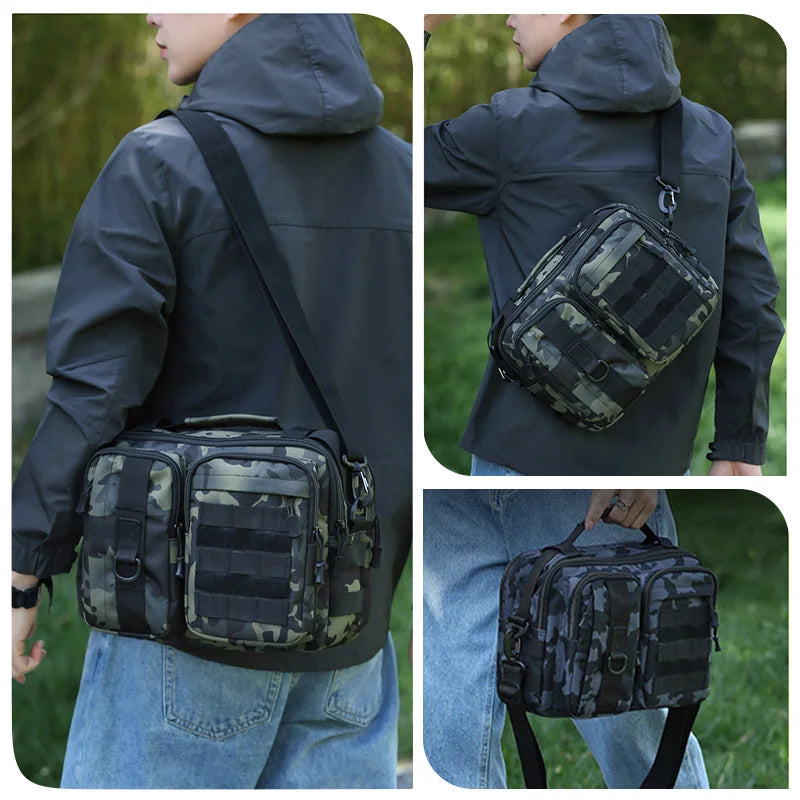TrailCore ActiveBag Taktische Outdoor-Umhängetasche | Molle Schultertasche für Herren | Robuste Nylon-Crossbody Bag für Wandern, Camping & Angeln