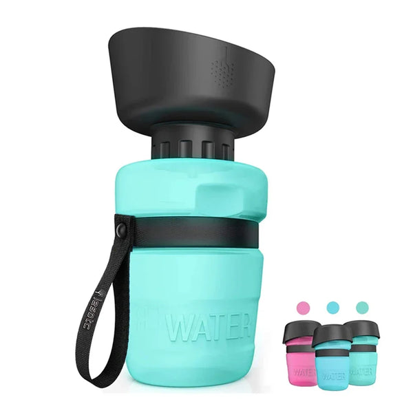 Hunde-Trinkflasche HydroPaws | 520 ml | Tragbar & Auslaufsicher | Mit Faltbarem Napf