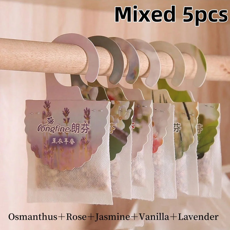 Aromessenz Duft-Sachets für Kleiderschrank & Räume | 5/10 Stück | Lang anhaltender Duft | Mit Aufhänger | Aromatherapie & Lufterfrischer