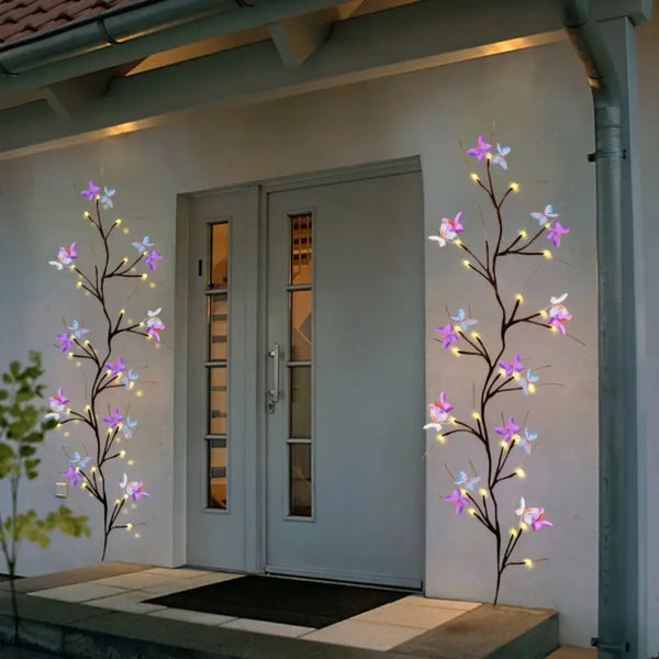 Lichterranke FairyWillow | 30 LED Zauberweide mit Schmetterlingen | USB & 8 Modi | Wasserdicht für Innen & Außen