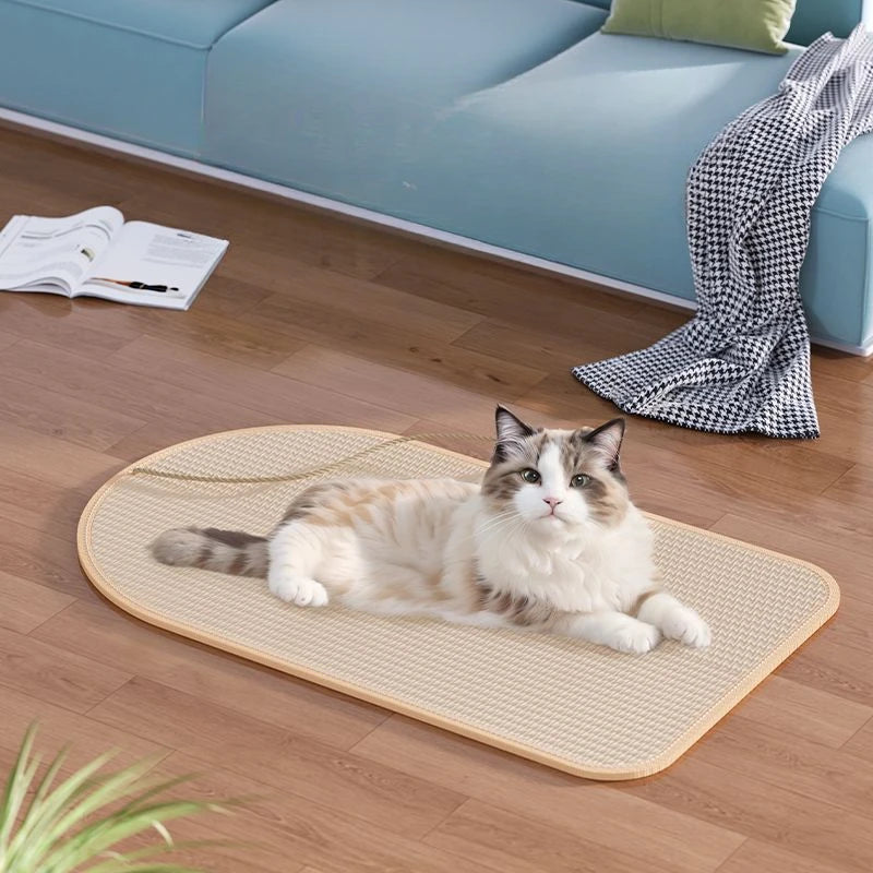 Kratzoa KratzPad aus Sisal | Langlebig & Sofafreundlich | Mit Spielzeug für Katzen | Rutschfeste Katzenmatte