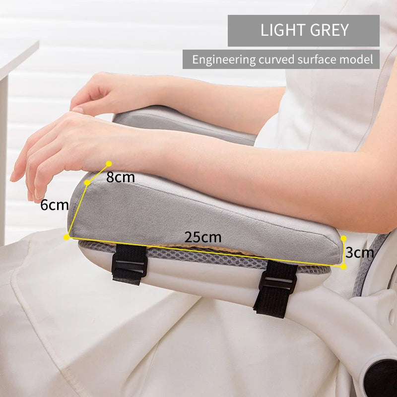 ErgoSoft Armlehnenkissen | Memory Foam Komfortpolster | Waschbar & Universalgröße | Schwarz, Grau, Blau, Rosa