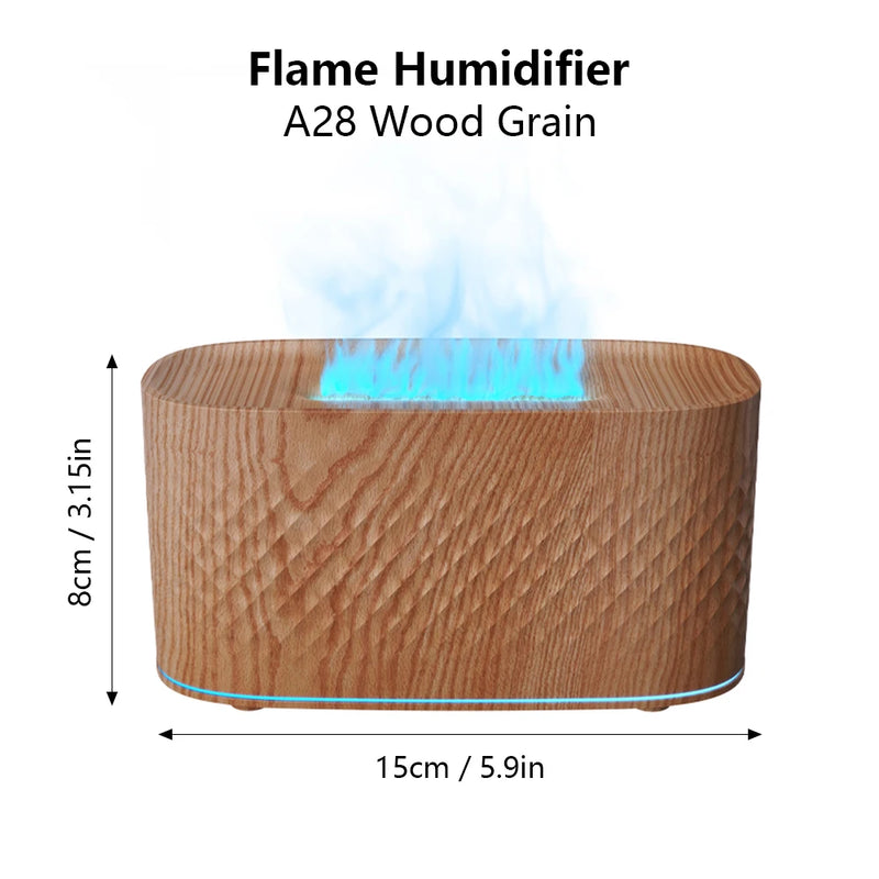 Flammen-Aromatherapie-Diffusor | Ultraschall-Luftbefeuchter mit LED-Flammeneffekt, Timer & Abschaltautomatik | USB 5V | Vulora