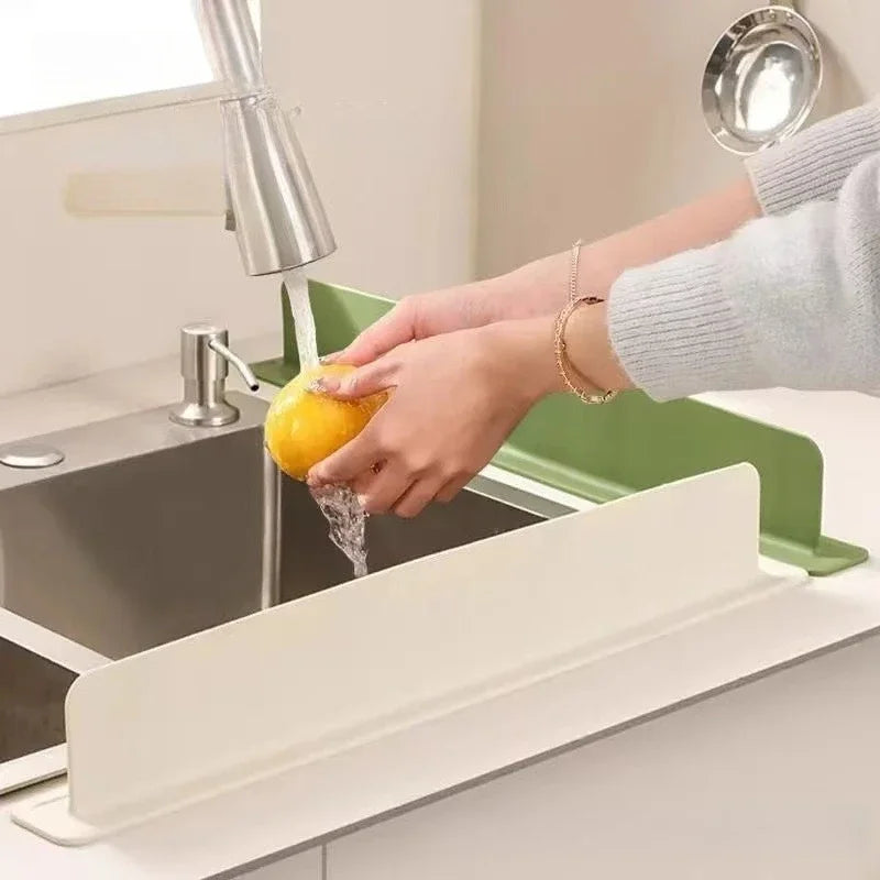 2er-Set Spülbecken-Spritzschutz SplashBlock Silikon | Mit Saugnapf | 35×7 cm | Schutz vor Wasserflecken in Küche & Bad