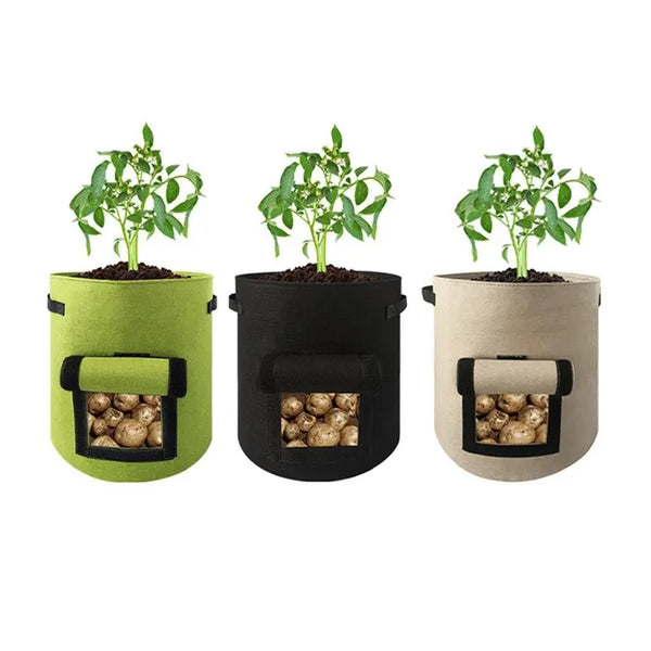 Pflanzsack RootView Garden | Filz-Pflanztasche mit Sichtfenster | 5/7 Gallonen | Für Kartoffeln, Gemüse & Kräuter | Atmungsaktiv & Wiederverwendbar