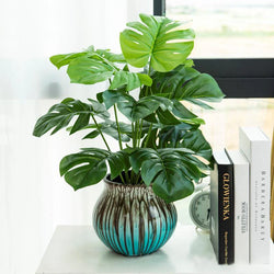EverTropica Monstera Künstliche Monstera-Pflanze | 43 cm | 12 Zweige | Tropische Dekoblätter für Haus & Garten