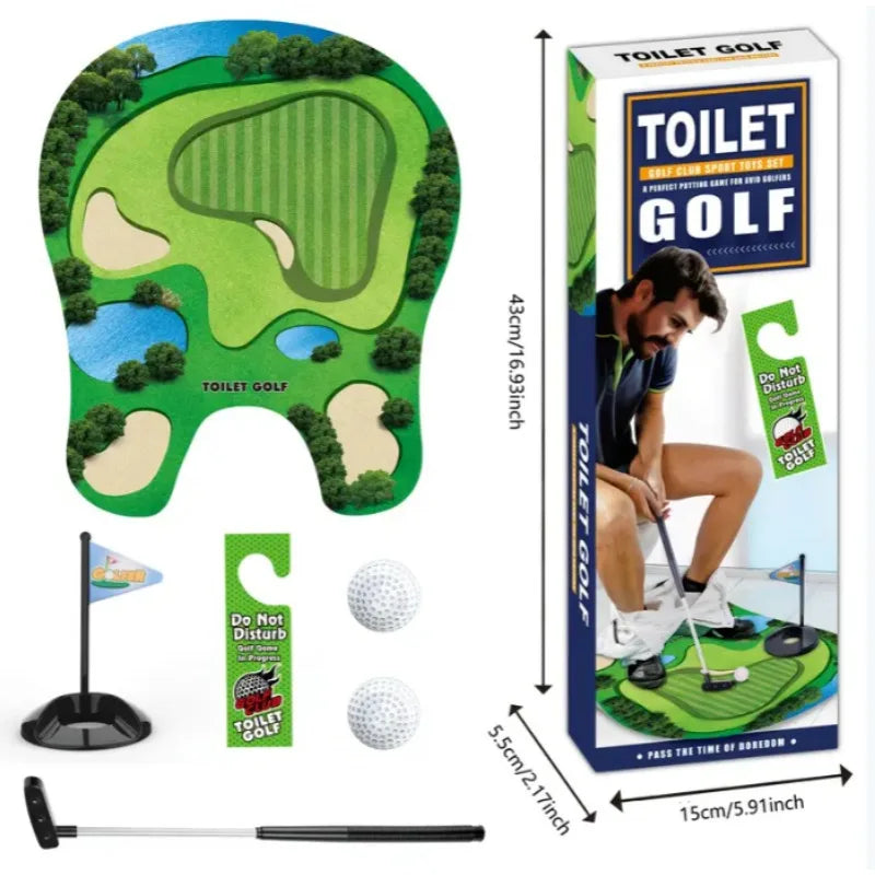 Toiletten-Golf Set | Lustiges Mini-Golfspiel fürs Badezimmer | Perfektes Geschenk für Männer | Golfinity