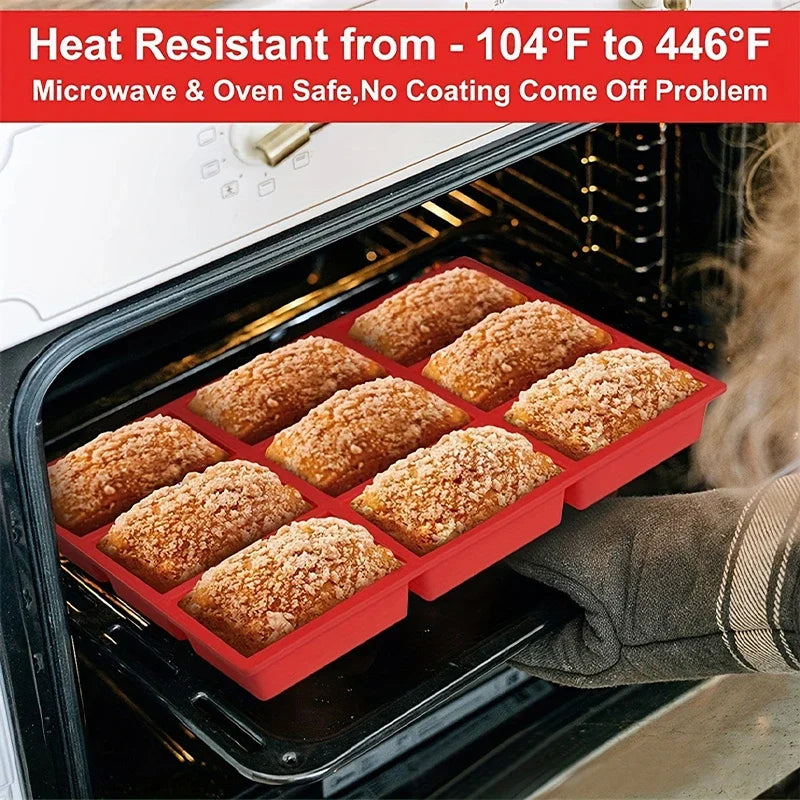 Silikon Backform MiniLoaf | 9er Rechteck-Form | Antihaft & Hitzebeständig | Für Kuchen, Brot & Muffins